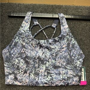 MTA Sport Abstract Pattern Sports Bra - Blue and Pink